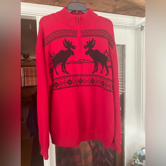 Chaps mens holiday quarter zip sweater - Picture 1 of 8
